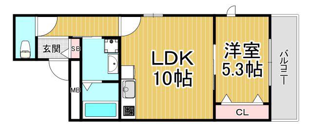 T-TRAD CASA(1LDK/2階)の間取り写真
