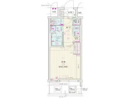 ソルテラス OSAKA イースト GATE(1K/7階)の間取り写真