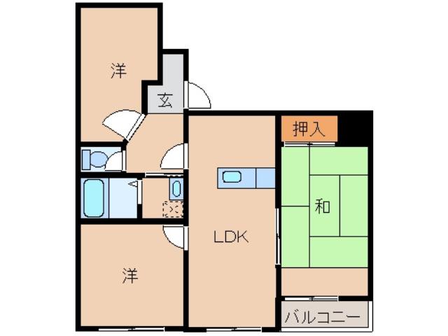 ヴィラパーク本町(3LDK/6階)の間取り写真