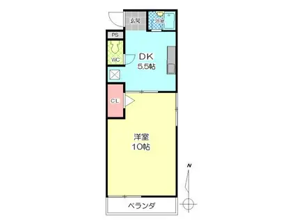 シティタウン久永NO.2(1DK/2階)の間取り写真