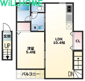 ＪＲ阪和線 紀伊駅 徒歩57分 2階建 築1年(1LDK/2階)の間取り写真