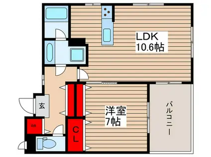 MAKES B棟(1LDK/3階)の間取り写真