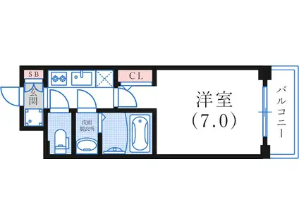 ソルテラスKOBE湊町(1K/10階)の間取り写真