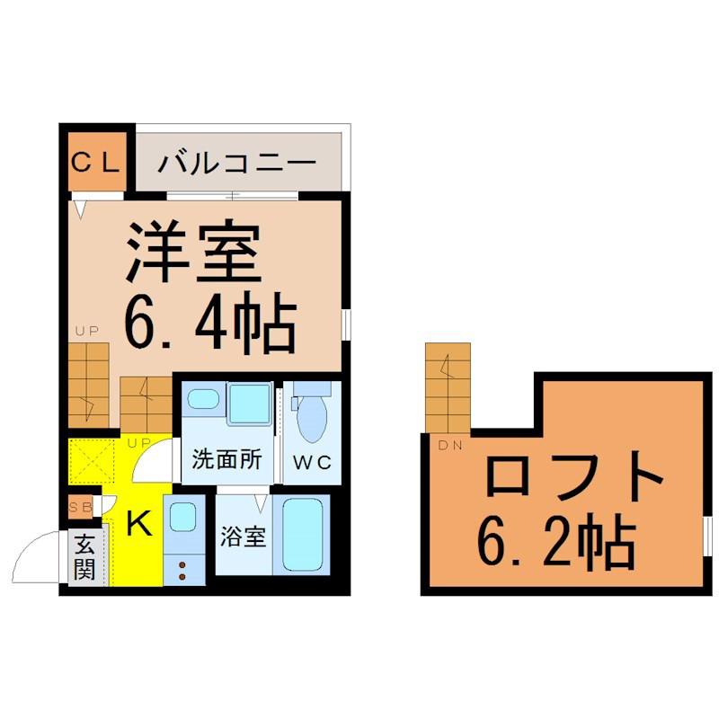 テラスサクラ瑞穂松園(1SK/1階)の間取り写真
