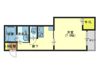 クイーンライフ東今里(1K/9階)の間取り写真