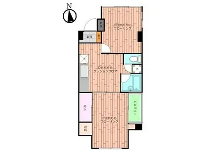 ツカサハイム(2DK/3階)の間取り写真