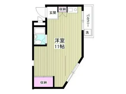 メゾン香風(1K/4階)の間取り写真