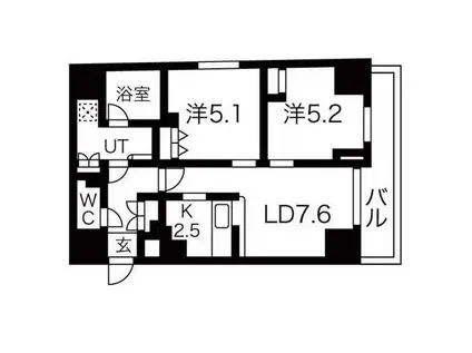 プレール・ドゥーク南千住(2LDK/5階)の間取り写真