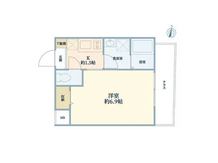 モン・シャトー中野新橋(1K/1階)の間取り写真