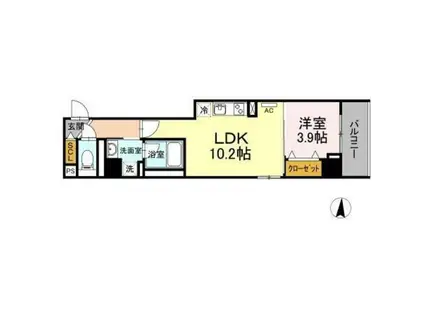 雅メゾン(1LDK/5階)の間取り写真