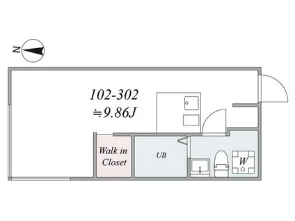 TRIAS317(1DK/1階)の間取り写真