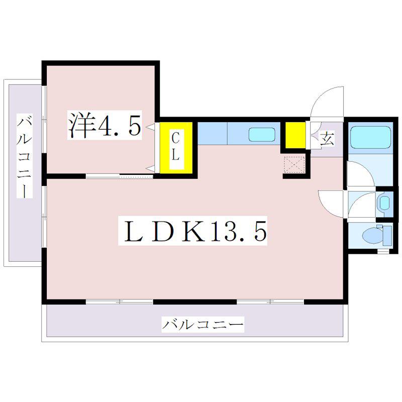 サンシャイン和田(1LDK/4階)の間取り写真