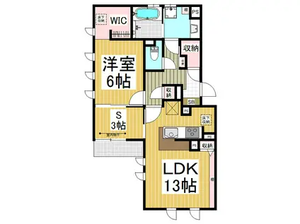 GRANDE CHOUCHOUMONICA(1SLDK/1階)の間取り写真