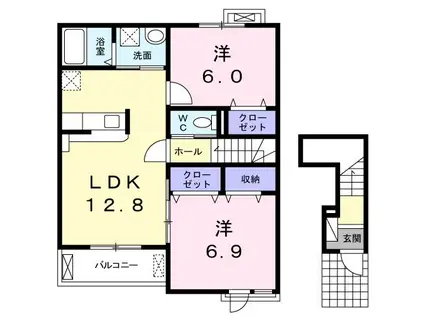 エスパシオ(2LDK/2階)の間取り写真