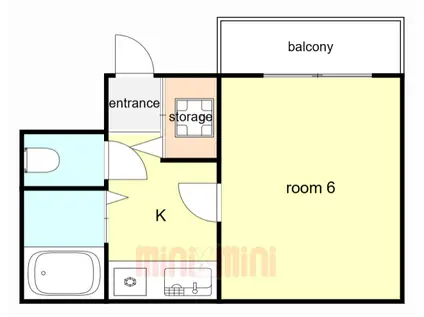新和パレス西宮ガーデンズ前(1K/1階)の間取り写真