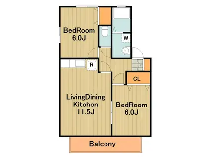 エクセレントⅡ(2LDK/2階)の間取り写真