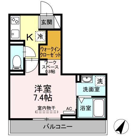 ぴりか/ひより ひより(1K/2階)の間取り写真