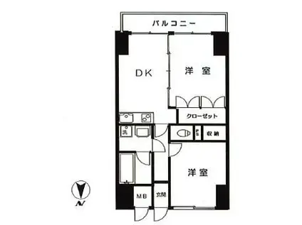 朝日広尾マンション(2DK/5階)の間取り写真