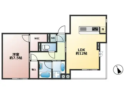 SUNFLOWER NAKANO(1LDK/1階)の間取り写真