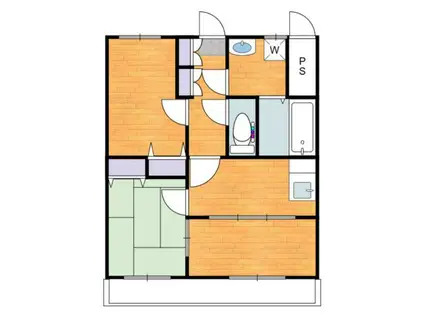 プラウド北小路(3DK/1階)の間取り写真