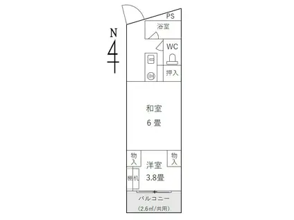 新潟NSプラザIN秋葉(2K/2階)の間取り写真