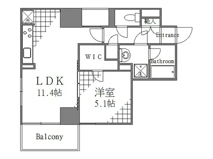 ライジングプレイス西浅草(1LDK/9階)の間取り写真