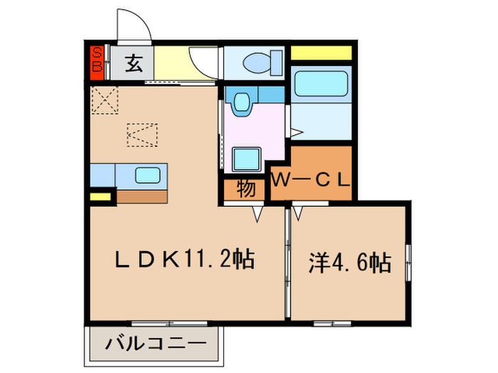 シャノワール(1LDK/1階)の間取り写真