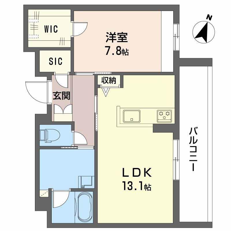 フォレナ山田東(1LDK/3階)の間取り写真