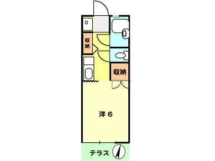 T-NET 清水コーポII(1K/1階)の間取り写真