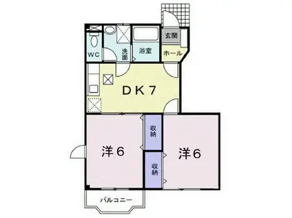 プロムナードM(2DK/1階)の間取り写真