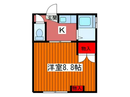 フォレストコート王子神谷(1K/1階)の間取り写真