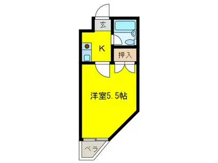 キタムラハイツ(1K/2階)の間取り写真