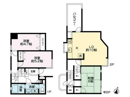ザ・ルネサンスヒルズII(3LDK/1階)の間取り写真