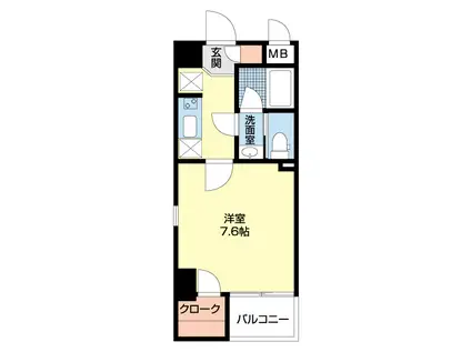 カーサ・ピッコラ桜木町(1K/3階)の間取り写真