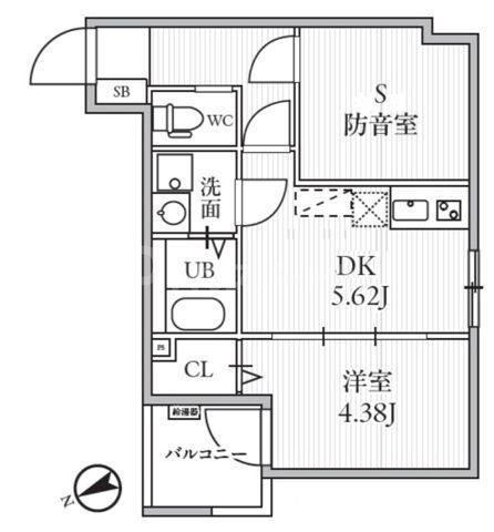 TS CUORE MUSE落合南長崎(1DK/1階)の間取り写真