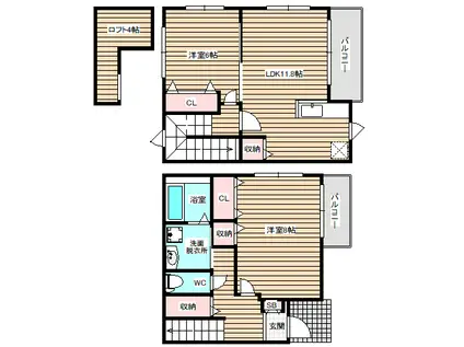 サニーレジデンス(2LDK/1階)の間取り写真