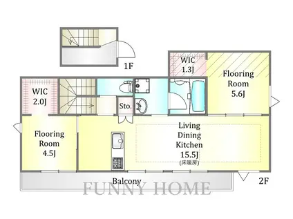 喜多見1丁目メゾン(2LDK/3階)の間取り写真