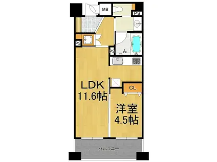 セイル西宮北口(1LDK/5階)の間取り写真
