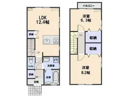 ブルリッシュ(2LDK/1階)の間取り写真