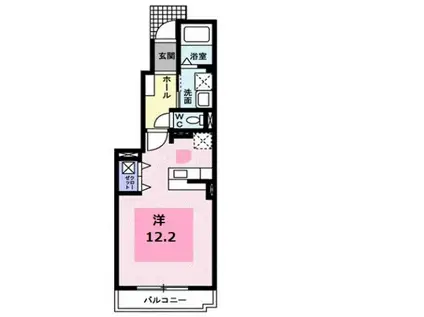 ブライトヒルSKII(ワンルーム/1階)の間取り写真