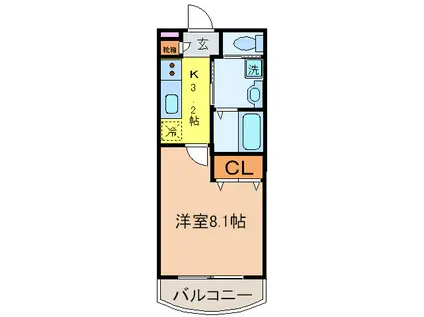 リバティ武蔵小杉(1K/6階)の間取り写真