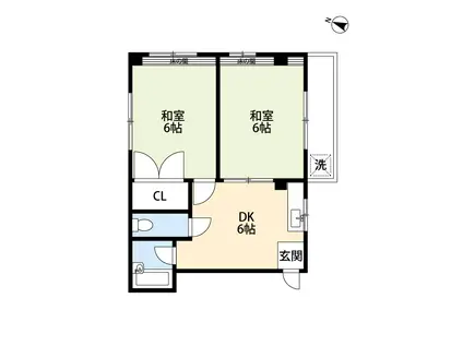 マルセビル(2DK/3階)の間取り写真