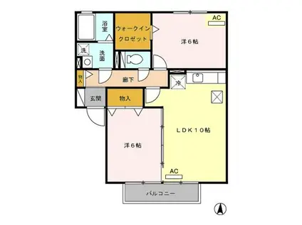 グレース宮前(2LDK/1階)の間取り写真