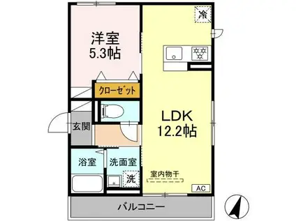 FRAIS PARFUM(1LDK/3階)の間取り写真