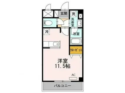 シャルマン・クレール(ワンルーム/1階)の間取り写真