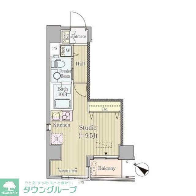 コルティーレ日本橋人形町(ワンルーム/7階)の間取り写真