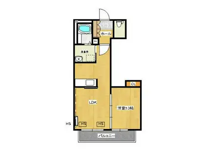 クレールコガネイ(1LDK/2階)の間取り写真