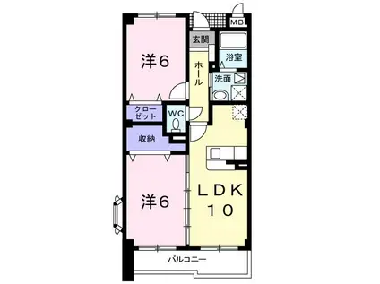 エスポワールN(2LDK/3階)の間取り写真