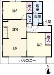 セトルハウス(2LDK/1階)の間取り写真