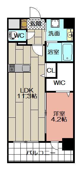 PROSPERER大手町(1LDK/4階)の間取り写真